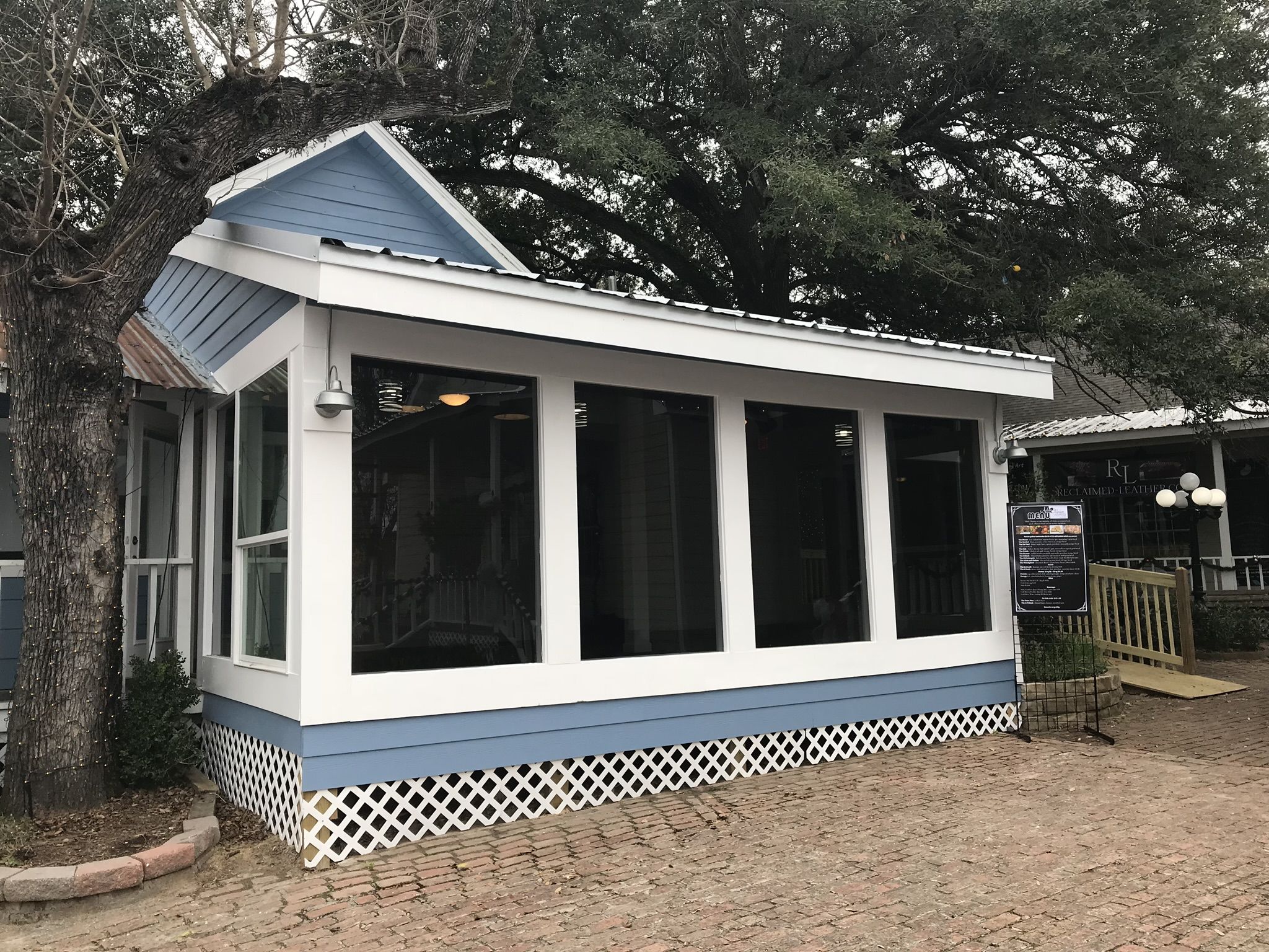 Completed restaurant enclosure exterior
