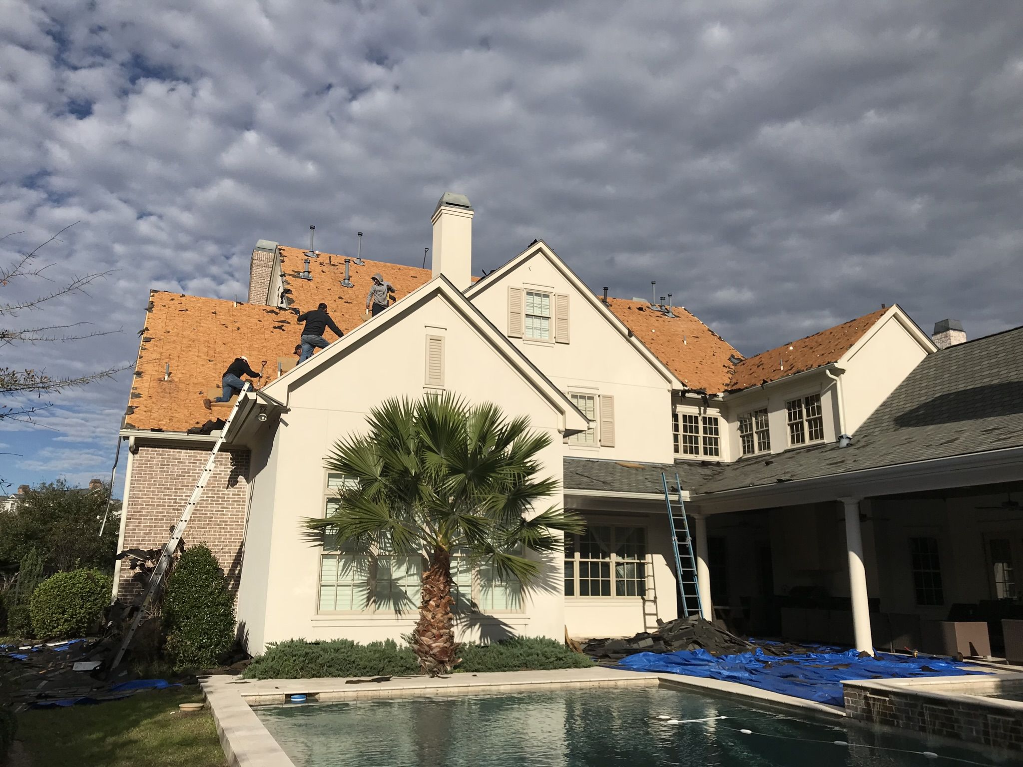 Roof replacement decking exposed